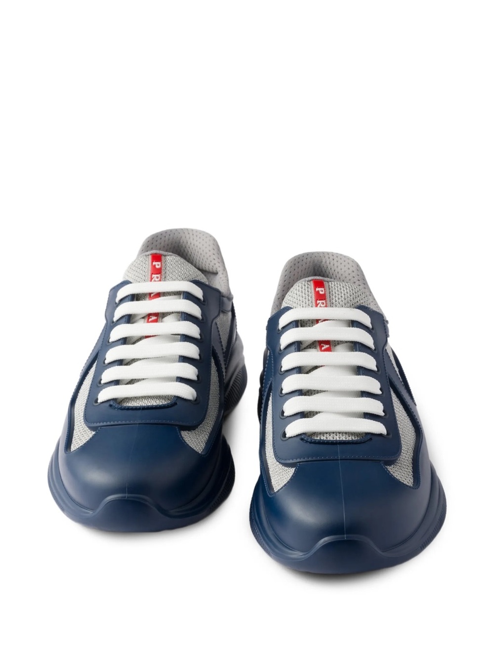 Prada Men’s Blue and White Leather-Trim Sneakers - Picture 6 of 15